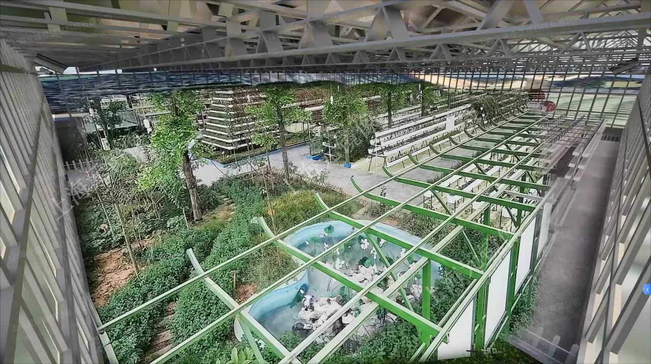 室内科技示范种植基地三维融合效果